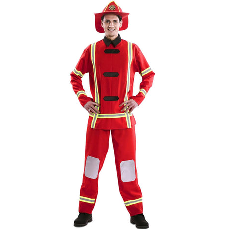 Disfraz de Bombero Rojo Clásico adulto unisex