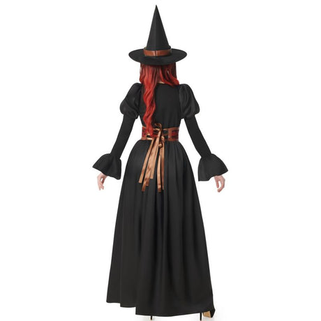 Disfraz de Bruja Hechicera negra para mujer Espalda