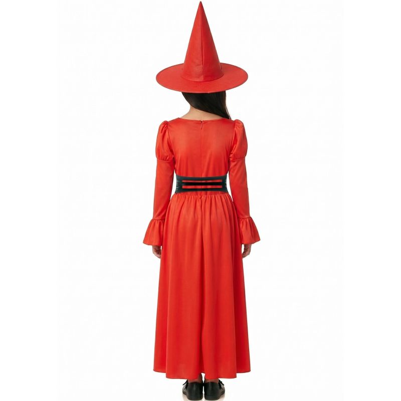 Disfraz de Bruja Hechicera roja para niña Espalda