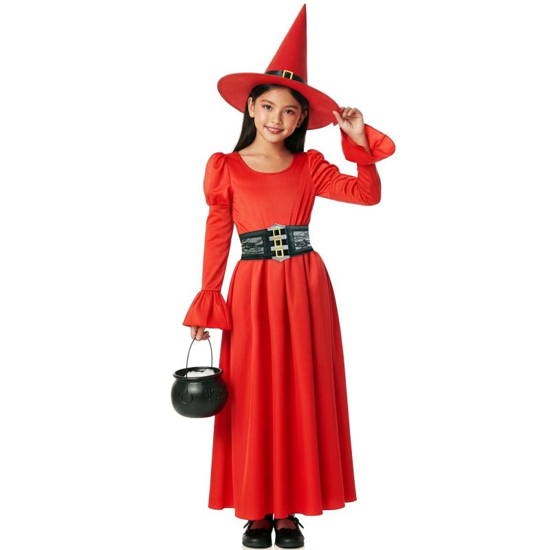 Disfraz de Bruja Hechicera roja para niña