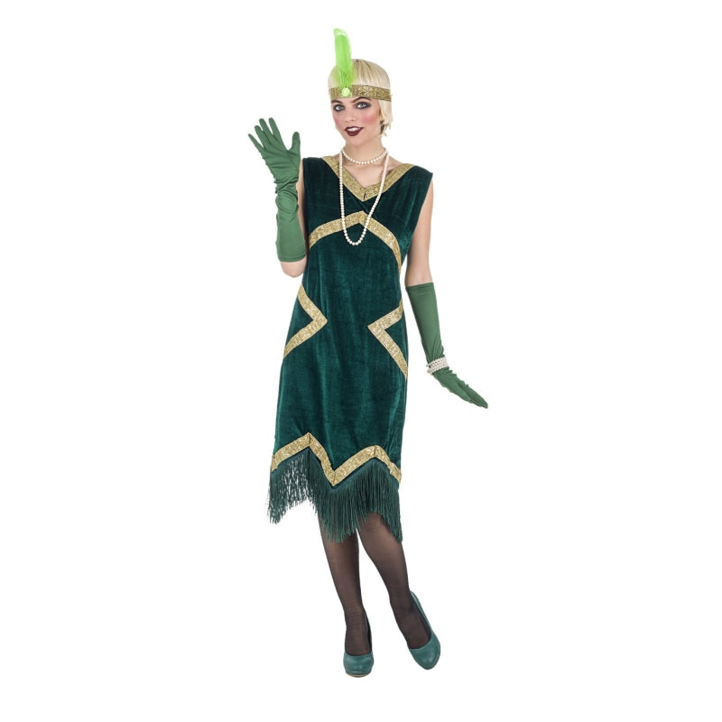 Disfraz de Charlestón Verde para mujer