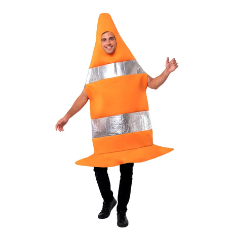 Disfraz de Cono de Tráfico Naranja adulto unisex