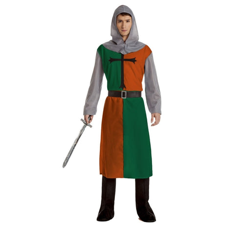 Disfraz de Cruzado Verde Medieval para hombre