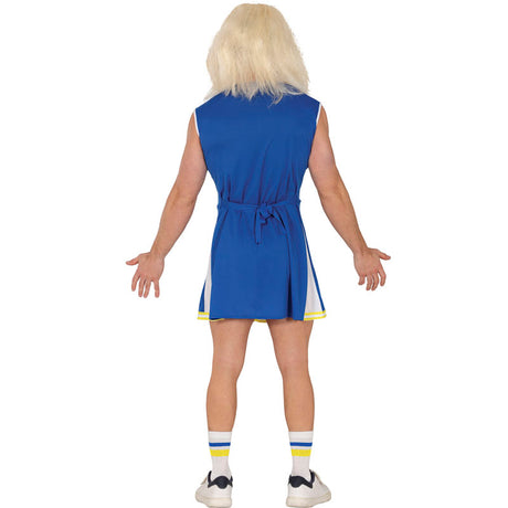 Disfraz de Animadora azul para hombre Espalda