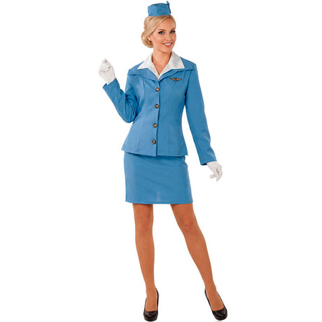Disfraz de Azafata Azul para mujer