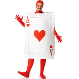 Disfraz de Carta Póker As de Corazones adulto unisex Hombre