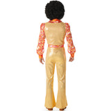 Disfraz de Disco dorado años 70 para hombre Espalda