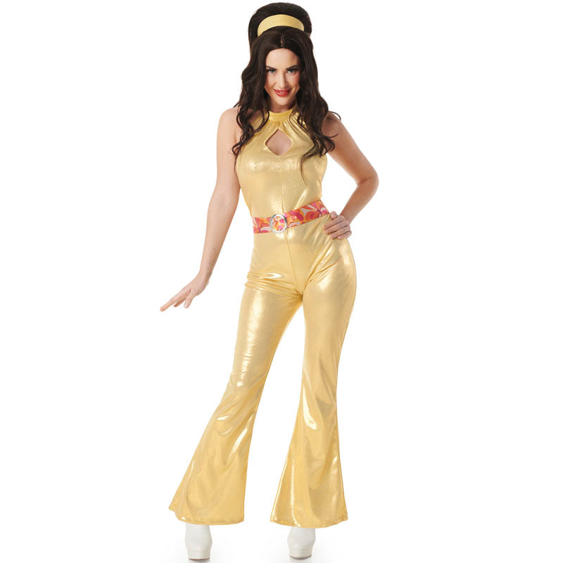 Disfraz de Disco dorado años 70 para mujer Bis