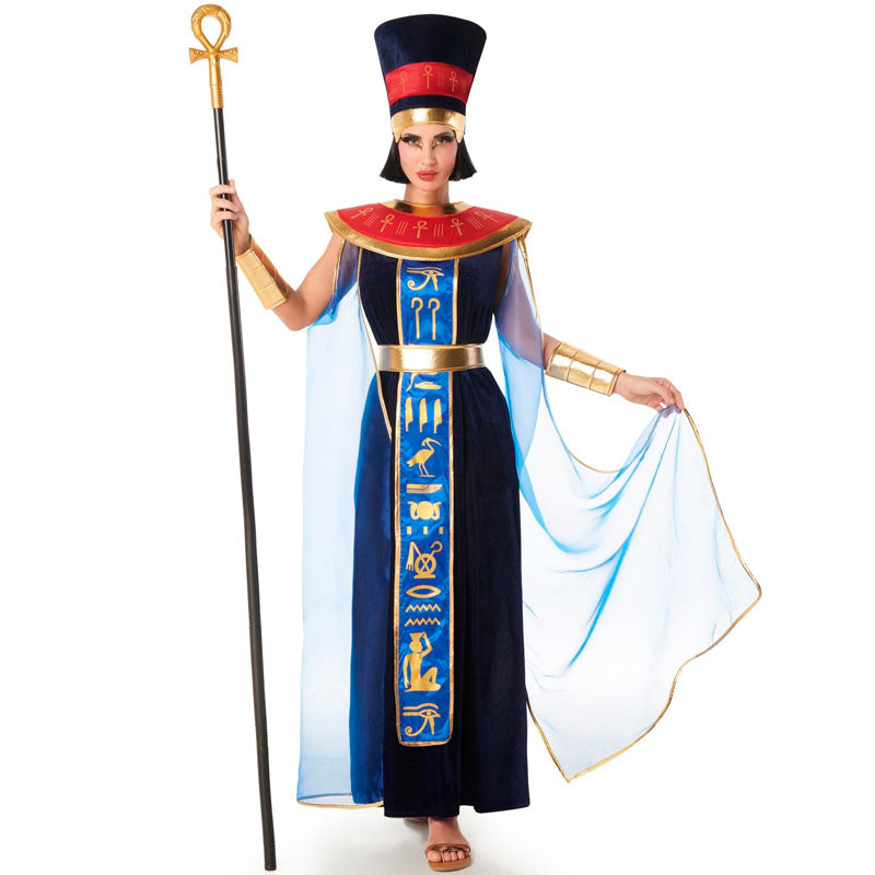 Disfraz de Egipcia terciopelo azul para mujer
