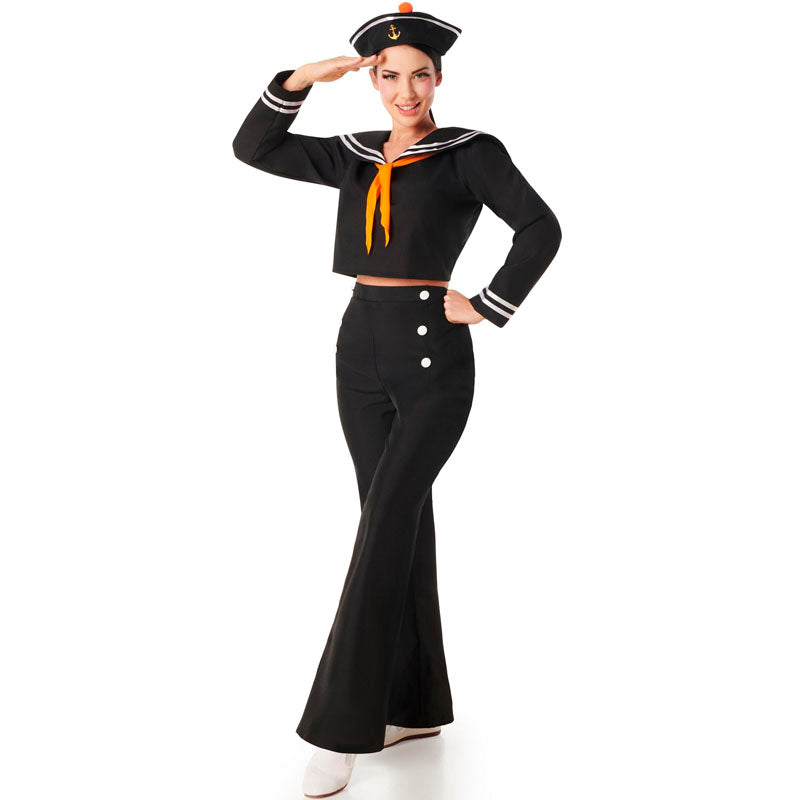 Disfraz de Marinera negro y blanco para mujer