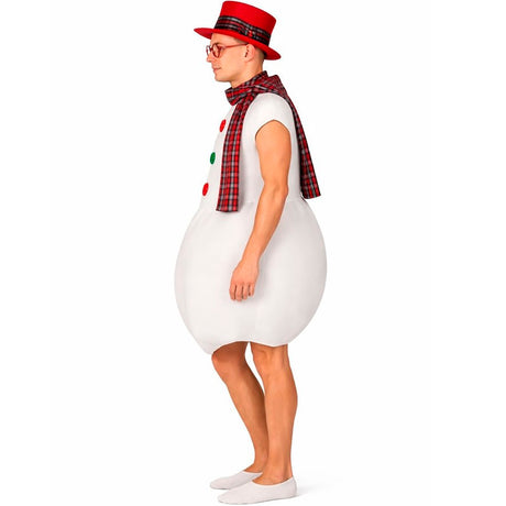 Disfraz de Muñeco de nieve con bufanda para hombre perfil