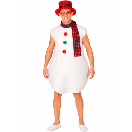 Disfraz de Muñeco de nieve con bufanda para hombre