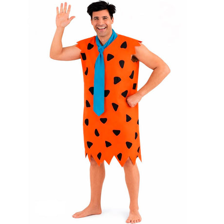 Disfraz de Pedro Rocapiedra naranja para hombre