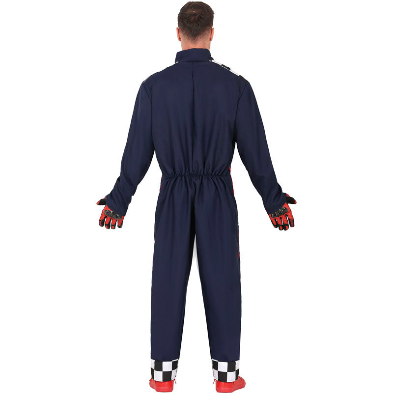 Disfraz de Piloto Formula racing para hombre Espalda