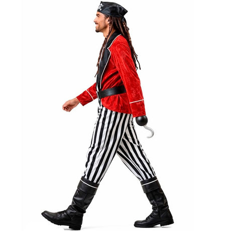 Disfraz de Pirata Barba Negra para hombre perfil