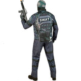 Disfraz de Soldado especial SWAT para hombre Espalda