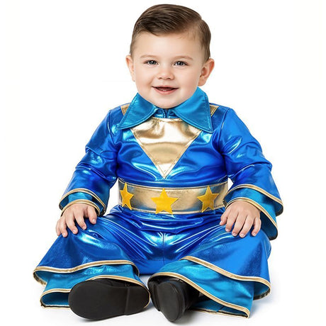 Disfraz de Disco Abba azul para bebé