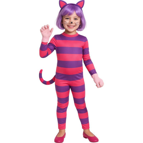 Disfraz de Gato Cheshire de Alicia para niña