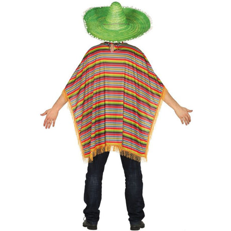 Disfraz de Mexicano a rayas para hombre Espalda