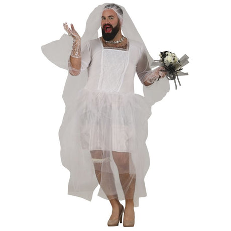 Disfraz de Novia Sexy para hombre Bis