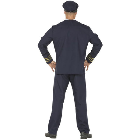 Disfraz de Piloto Aerolínea para hombre Espalda