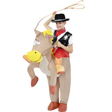 Disfraz de Vaquero a hombros  de Caballo hinchable infantil