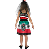 Disfraz de Catrina para niña Espalda
