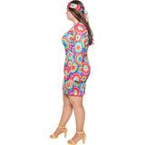 Disfraz de Hippie Años 60 para mujer Perfil Talla Grande