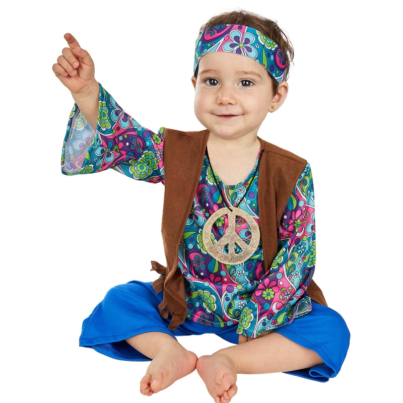 Disfraz de Hippie Paz y Amor para bebé