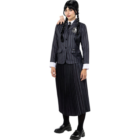 Disfraz de Miércoles Addams uniforme Wednesday para mujer Bis