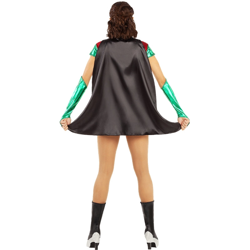 Disfraz de Superheroína Robin Sexy  para mujer Espalda