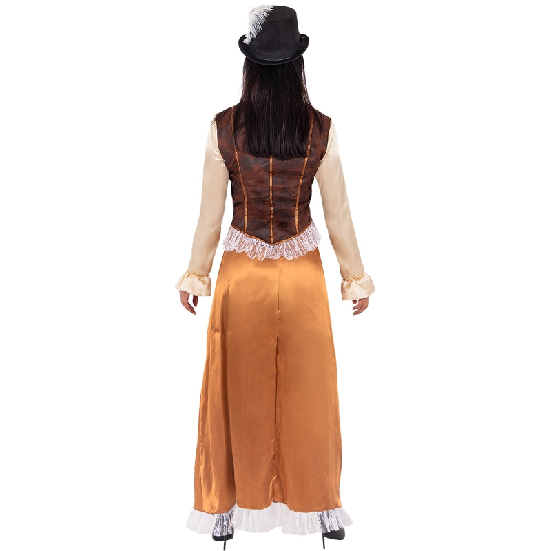 Disfraz de Steampunk Largo para mujer Espalda