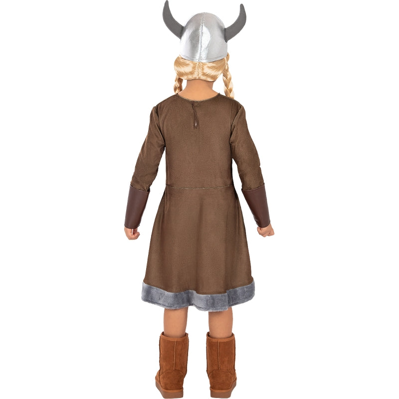Disfraz de Vikinga Salvaje para niña Espalda