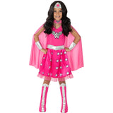 Disfraz de Wonder Woman rosa para niña