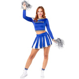 Disfraz de Cheerleader Azul para mujer Perfil Bis