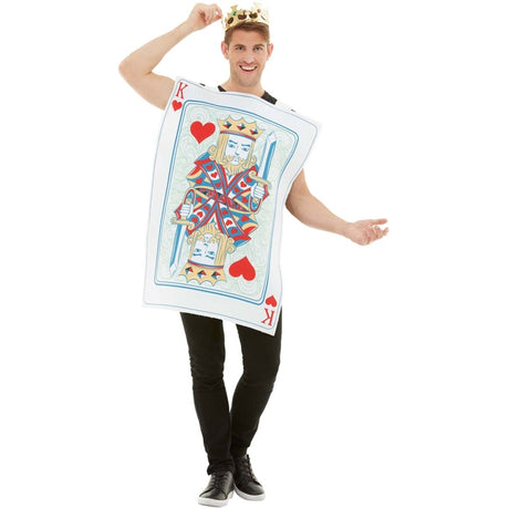 Disfraz de Carta de Póker Rey de Corazones adulto unisex