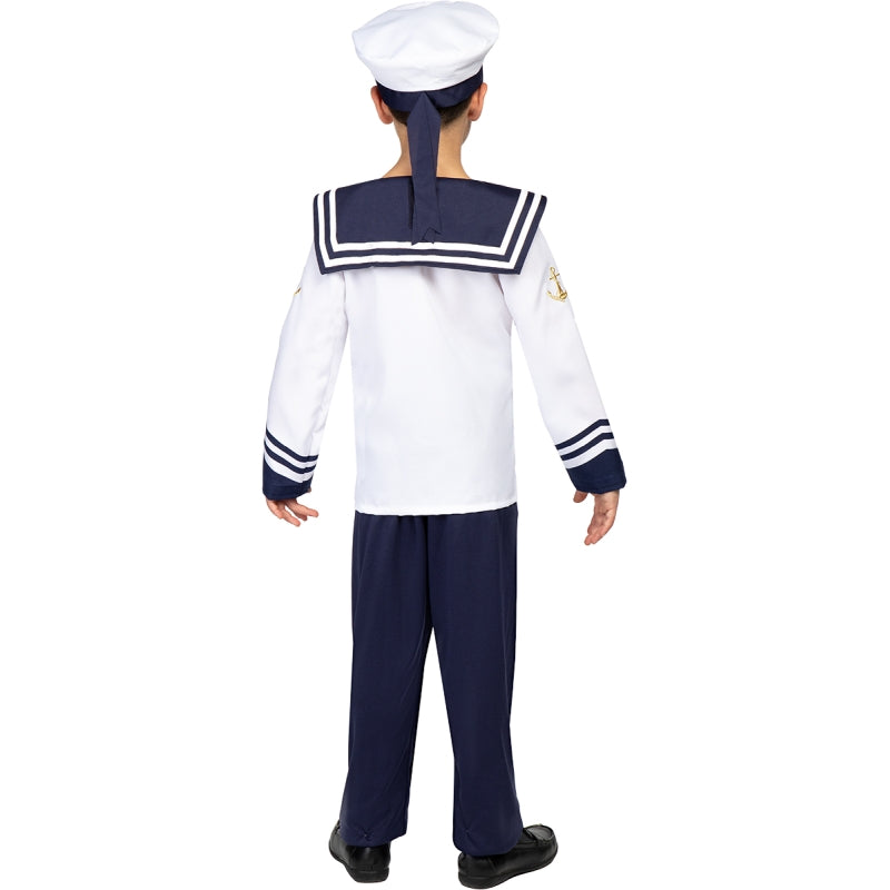 Disfraz de Marinero Azul para niño Espalda