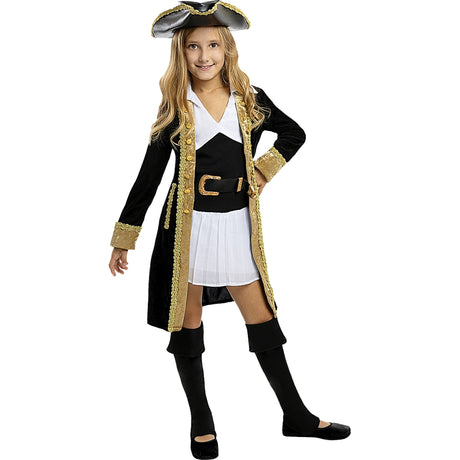 Disfraz de Pirata deluxe Colonial Collection para niña