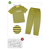 Disfraz de Preso amarillo y negro para hombre Contenido