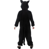 Disfraz de Gato Negro Kigurumi infantil Espalda