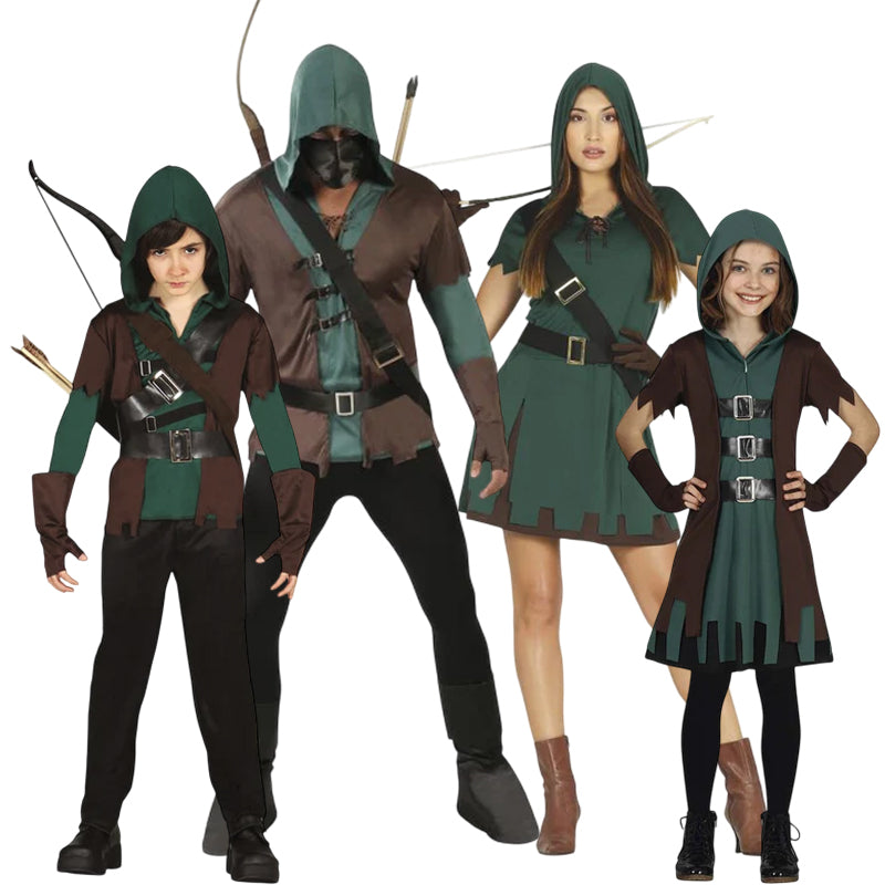 Disfraces Forajidos Robin Hood para grupos y familias