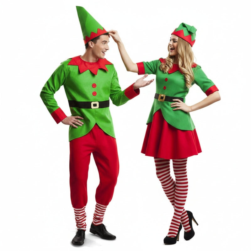 Pareja Elfos Navidad Santa Claus