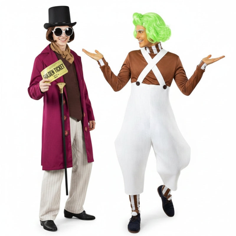 Pareja de Willy Wonka y Oompa-Loompa Fábrica de Chocolate