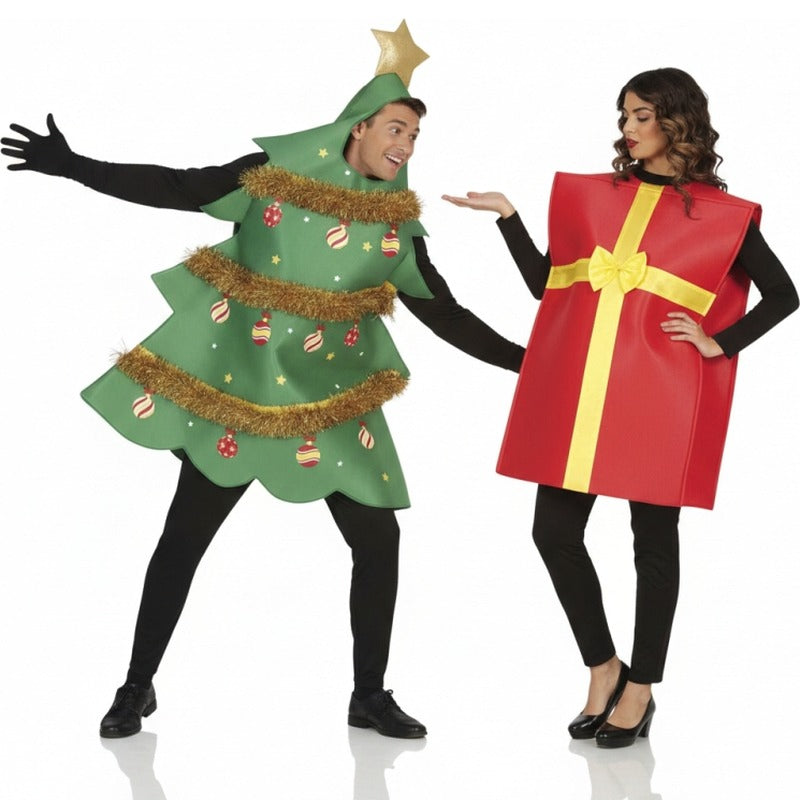 Pareja de Árbol y Regalo Navideño