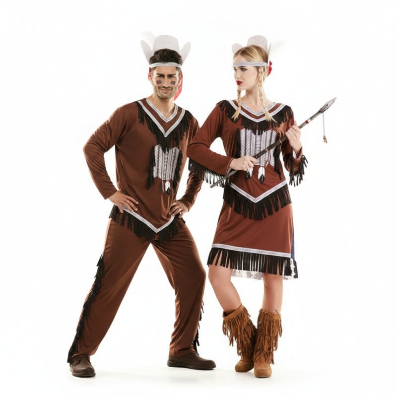 Pareja de Doble de Indios y Vaqueros