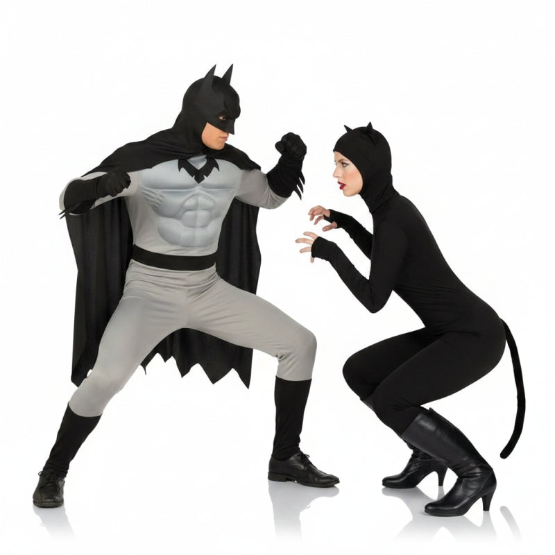 Pareja Bat hero y Cat hero