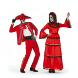 Pareja de Esqueletos Mexicanos Rojos