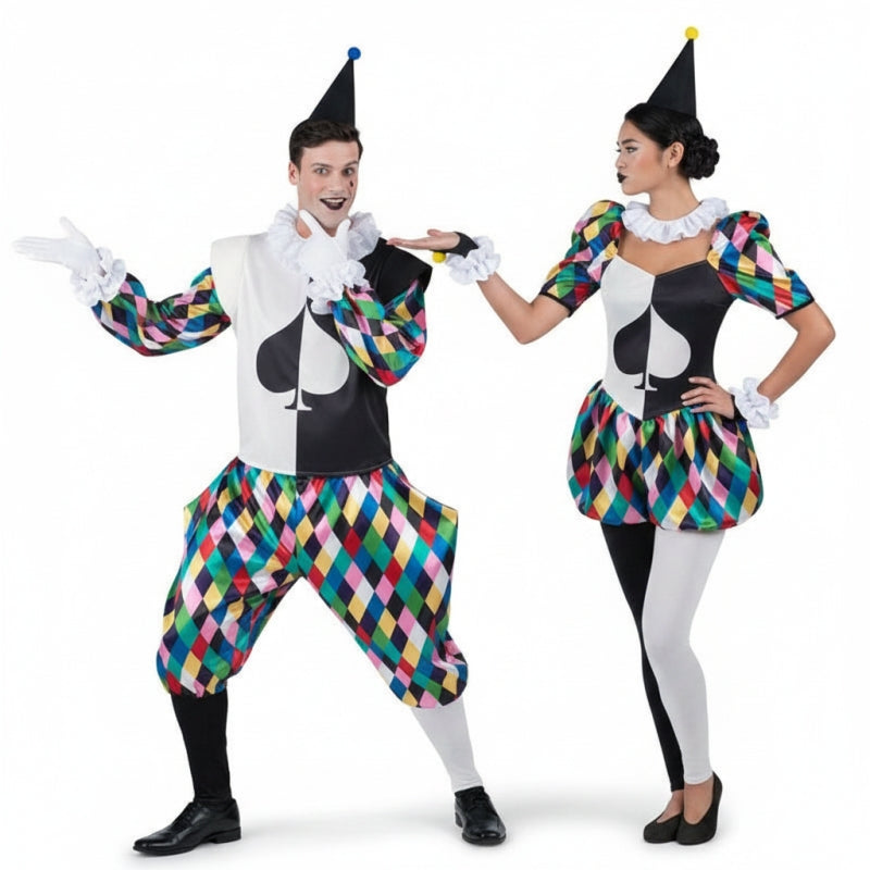 Pareja de Arlequines Comediantes