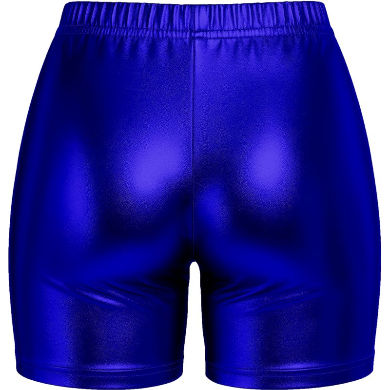 Pantalón Corto de disfraz Azul Metalizado para mujer Detalle Bis