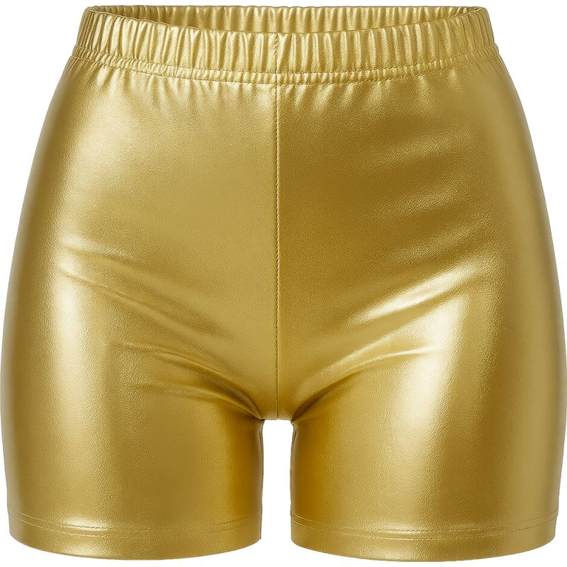 Pantalón Corto de disfraz Oro Metalizado para mujer Detalle